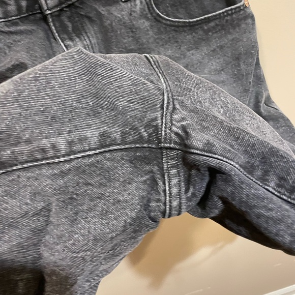 Abrand Jeans High Rise Black Gray Jean Denim Shorts - Picture 6 of 11